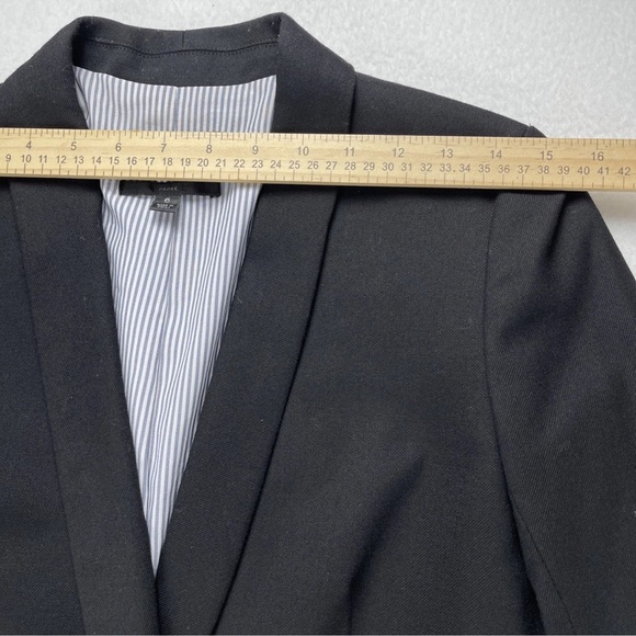 J. Crew Parke Women's Size 6 Wool Blend Blazer Jacket Black Shawl Collar Career - Picture 9 of 14